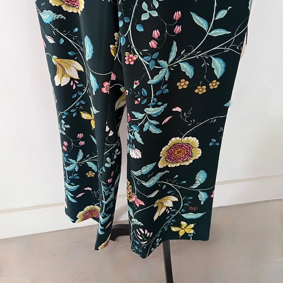 NWT Ann Taylor LOFT Women's Green Vine Floral Fluid Trouser Pants Size 8 Petite - Picture 7 of 13